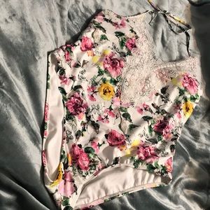 Floral lace One piece bikini